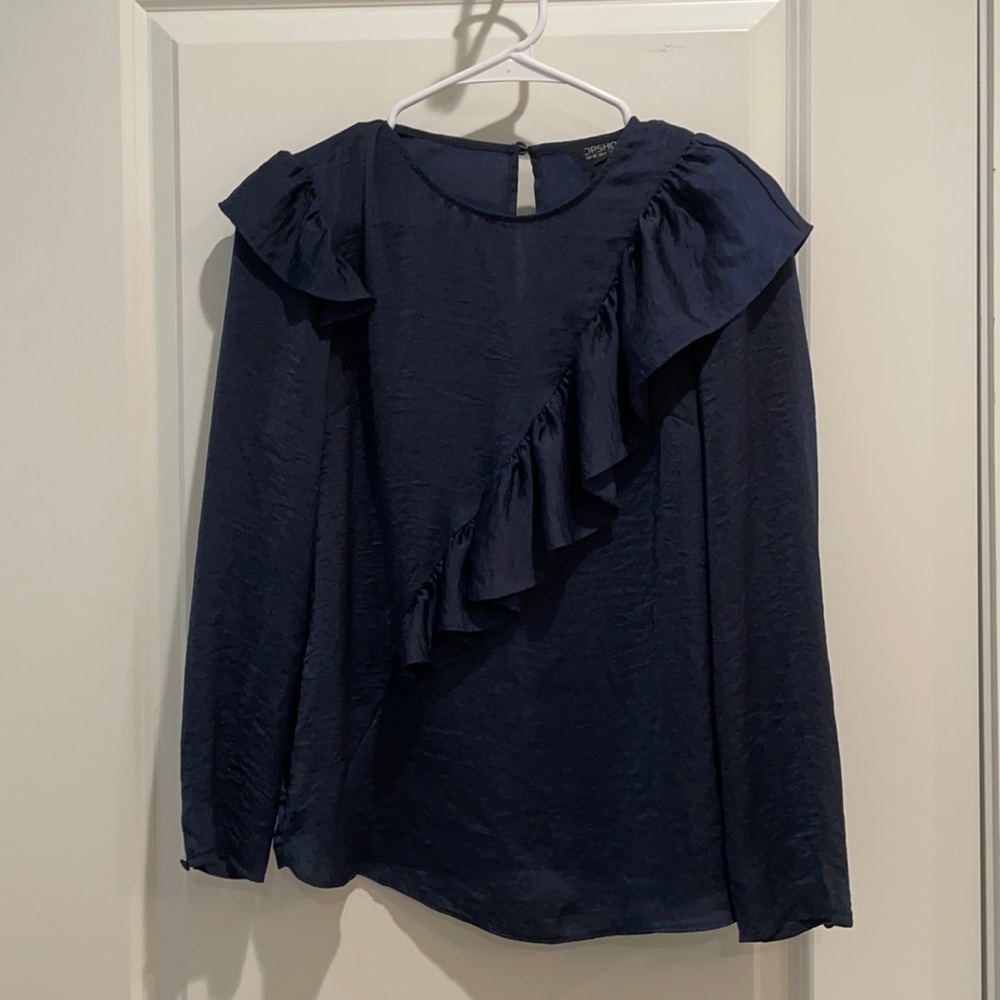 TOPSHOP blue blouse